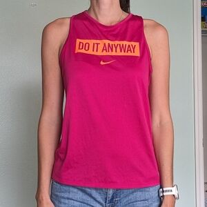 B1G1 Free Tops! Nike 'do it anyway' pink workout tank size small
